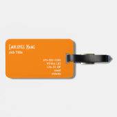 Solid Oranje zakenreiziger Bagagelabel (Achterkant horizontaal)