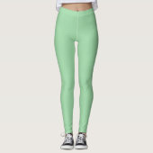 Solid Pastel Groen, Bright Mint Groen Leggings (Voorkant)