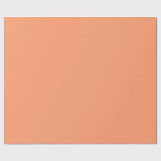 Solid Peach Oranje kleur | Hex# FF9D6E Cadeaupapier (Vlak)