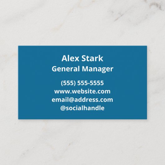 Solid Peacock Blue Visitekaartjes (Voorkant)