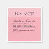Solid Pink Blush Sjabloon Weddenschap Fun Facts Na Servet (Voorkant)