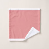 Solid Pink Blush & White Trim Bath Towel Set Bad Handdoek (Wasdoekje)