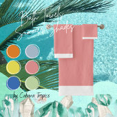 Solid Pink Blush & White Trim Bath Towel Set Bad Handdoek