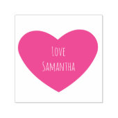 Solid Pink Heart met gepersonaliseerde tekst Zelfinktende Stempel (Design)