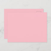 Solid Pink Post Card Personalized Greeting Design Briefkaart (Voorkant / Achterkant)