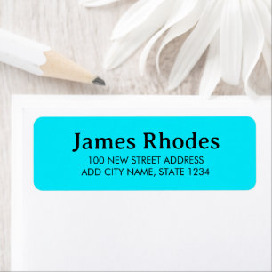 Solid plain blue minimalist etiket