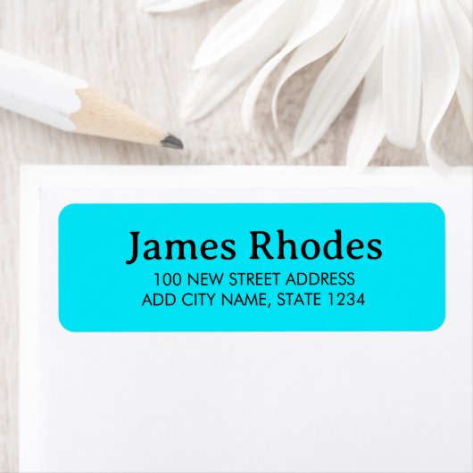 Solid plain blue minimalist etiket (Insitu)