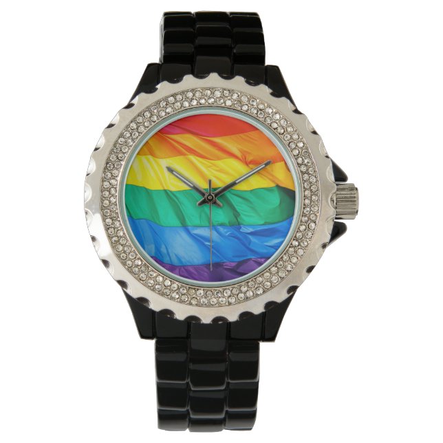 Solid Pride - Gay Pride Flag Close-up Horloge (Voorkant)