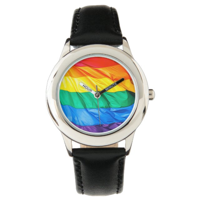 Solid Pride - Gay Pride Flag Close-up Horloge (Voorkant)