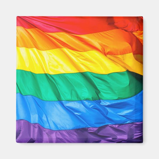 Solid Pride - Gay Pride Flag Close-up Magneet (Voorkant)
