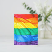 Solid Pride - Gay Pride Flag Closeup Briefkaart (Staand voorkant)