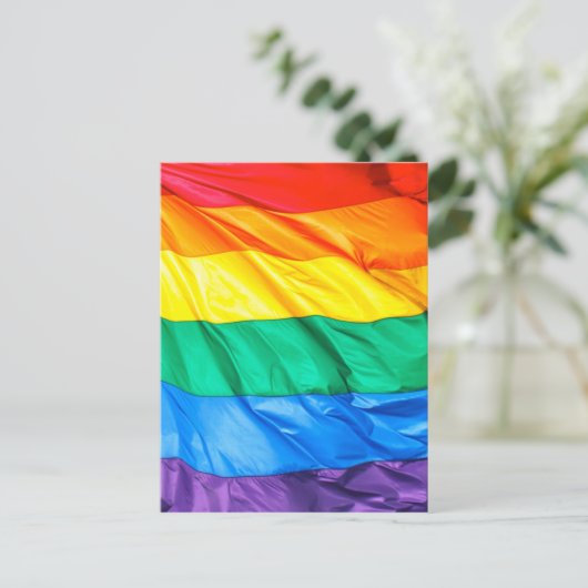 Solid Pride - Gay Pride Flag Closeup Briefkaart (Staand voorkant)