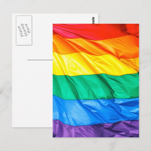 Solid Pride - Gay Pride Flag Closeup Briefkaart (Voorkant / Achterkant)