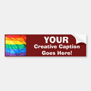 Solid Pride - Gay Pride Flag Closeup Bumpersticker