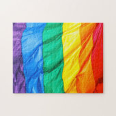 Solid Pride - Gay Pride Flag Closeup Legpuzzel (Horizontaal)