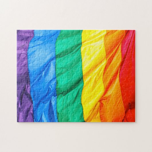 Solid Pride - Gay Pride Flag Closeup Legpuzzel (Horizontaal)