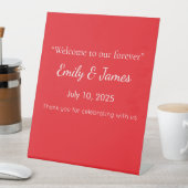 Solid Red Background  Reclamebord Met Voetstuk (Insitu)