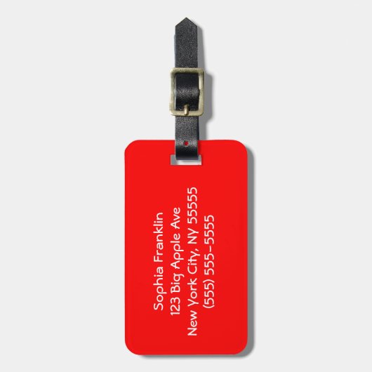 Solid Red Color Eye Catching Bagagelabel (Voorkant verticaal)