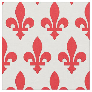 Solid red fleur de lis stof