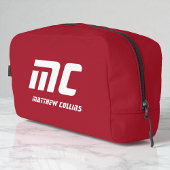 Solid Red Monogram Boyfriend Name Text Simple Toilettasje