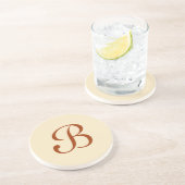 Solid-reeks — Ecru en bruin onderzetter (Zijkant)