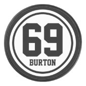 Solid Ring / Dot White + jouw naam & Aantal Hockey Puck (Voorkant)