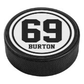 Solid Ring / Dot White + jouw naam & Aantal Hockey Puck (3/4)