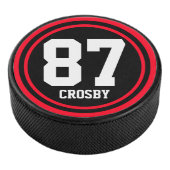 Solid Ring & Dot zwart + jouw naam & aantal Hockey Puck (3/4)