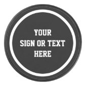 Solid Ring wit + uw kleur, teken of tekst Hockey Puck (Voorkant)