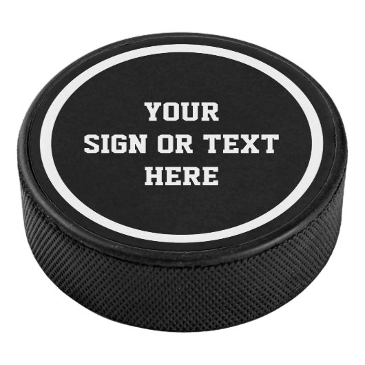 Solid Ring wit + uw kleur, teken of tekst Hockey Puck (3/4)