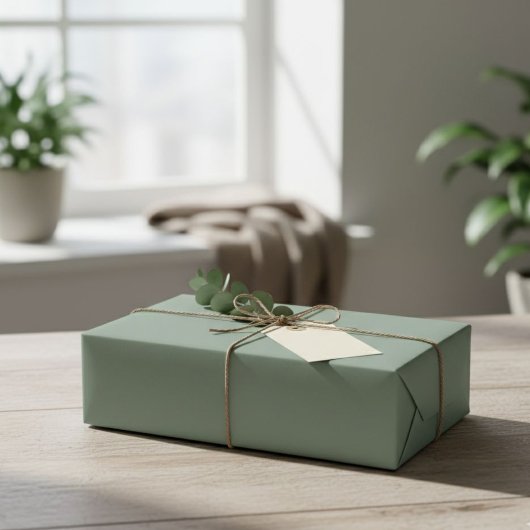 Solid Sage Green Matte Gift Wrap Paper Cadeaupapier