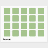 Solid Sage Green Square Stickers (Vel)