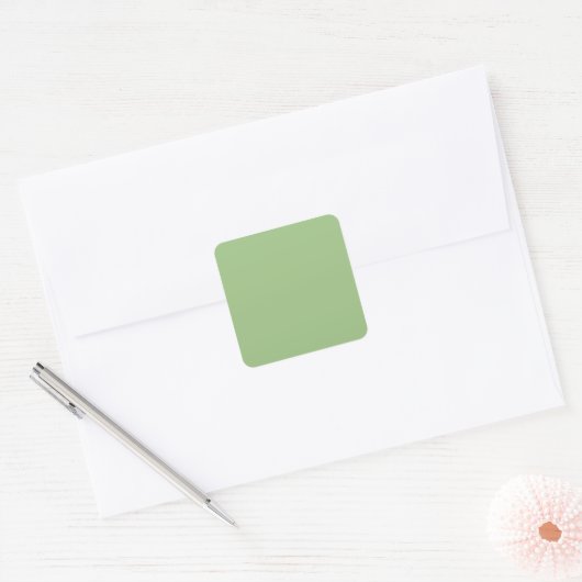 Solid Sage Green Square Stickers (Envelop)
