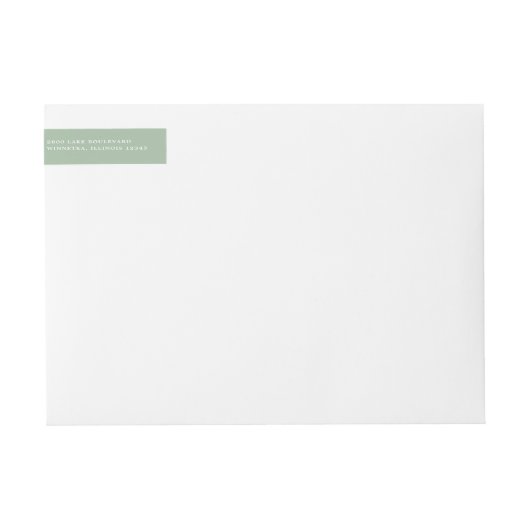Solid Sage Green Wedding Return-adres (Voorkant)