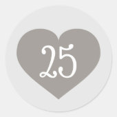 Solid Silver Heart klassieke ronde sticker (Voorkant)