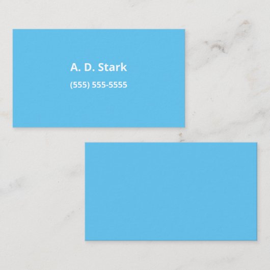 Solid Sky Blue-minimalistische Visitekaartjes (Voorkant / Achterkant)