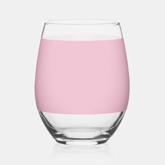 Solid Soft Blush Pink Glass Wijnglas Zonder Voet (Voorkant)