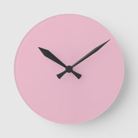 Solid Soft Blush Pink Wall Clock Ronde Klok (Voorkant)
