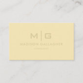 Solid Soft Light Banana Cream Yellow Color Visitekaartje (Voorkant)