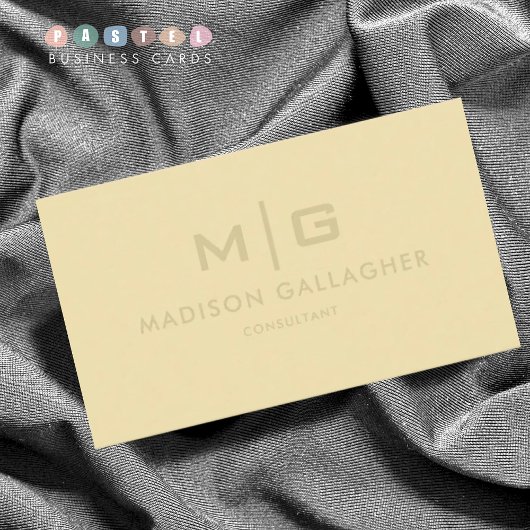 Solid Soft Light Banana Cream Yellow Color Visitekaartje