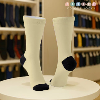 Solid Soft Light Pastel Banana Yellow Color  Sokken