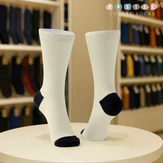 Solid Soft Light Pastel Beige Cream Yellow Color Sokken
