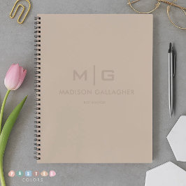 Solid Soft Light Pastel Beige Grey Brown Color Notitieboek