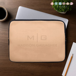 Solid Soft Light Pastel Dark Yellow Orange Color Laptop Sleeve