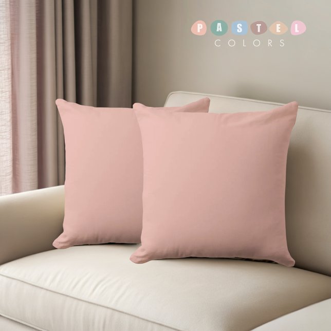 Solid Soft Light Pastel Perzik Zalm Roze Kleur Kussen (Solid Soft Light Pastel Peach Salmon Pink Color Throw Pillow)
