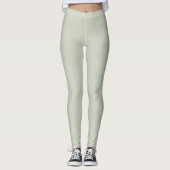 Solid Soft Light Pastel Sage Moss Green Color Leggings (Voorkant)