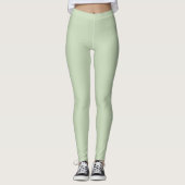 Solid Soft Light Pastel Sage Moss Green Color Leggings (Voorkant)
