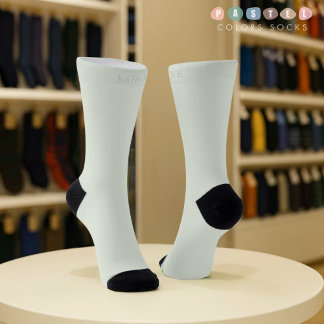 Solid Soft Light Pastel Sage Moss Green Color Sokken