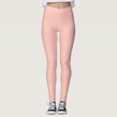 Solid Soft Light Pastel Salmon Peach Pink Color Leggings (Voorkant)