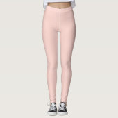Solid Soft Light Pastel Salmon Peach Pink Color Leggings (Voorkant)